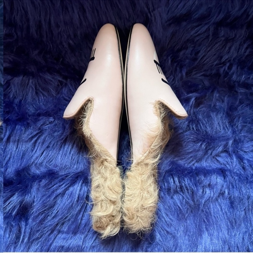 New! CHIARA FERRAGNI Flirting Eye Fur Leather Mules - Picture 9 of 11